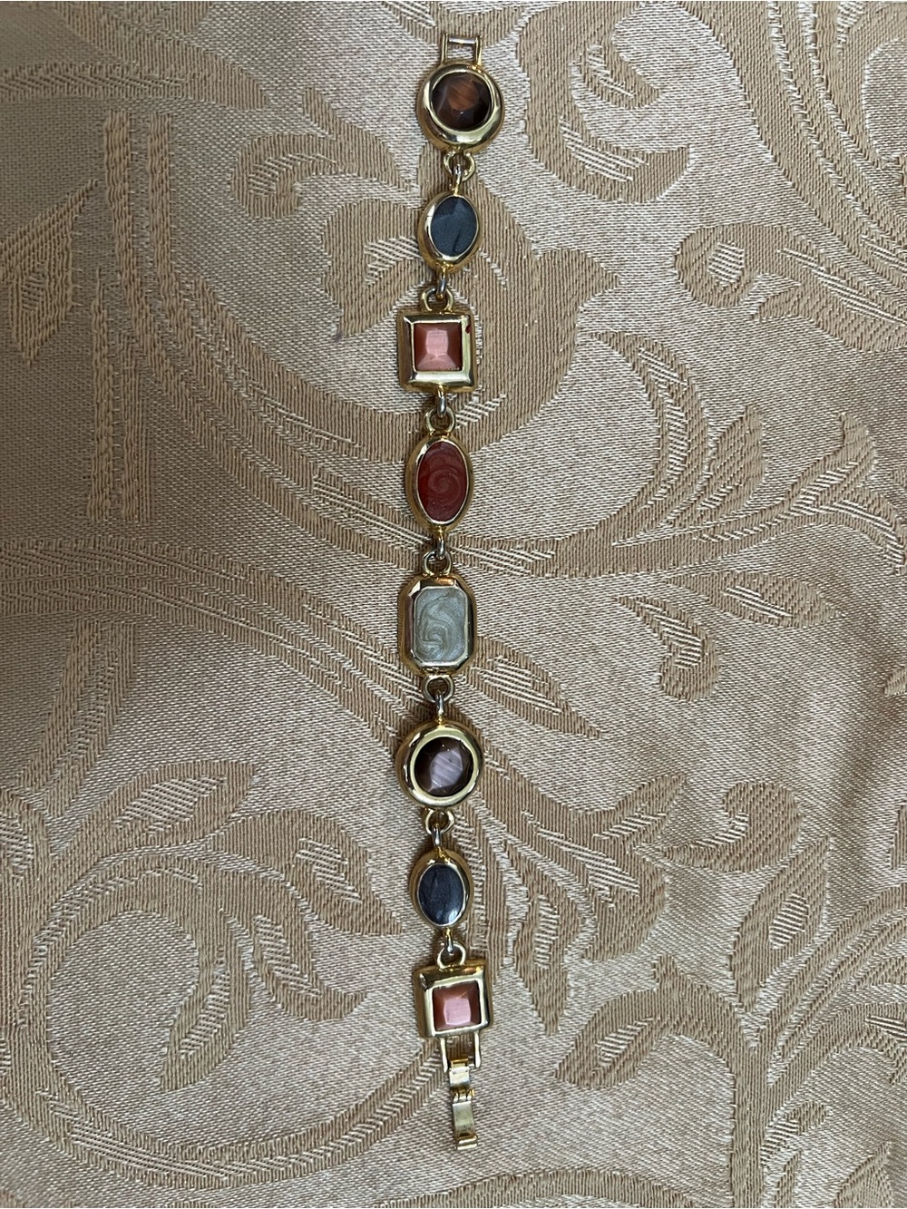 Multicolor Stone Link Bracelet